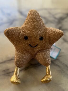 Jellycat Amuseables Gold Glitter Star Plush NWT